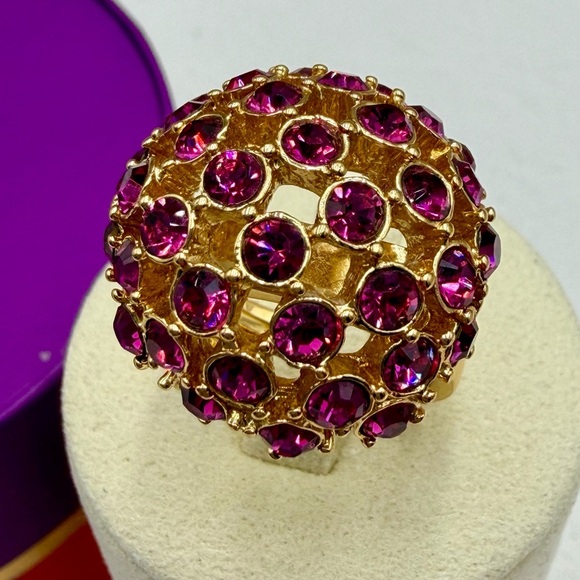 Kate Spade Fuchsia Crystal Ring Size 7 - Picture 5 of 5